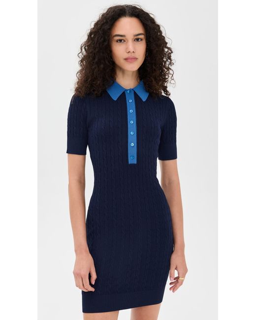 GOOD AMERICAN Blue Cable Knit Mini Dress