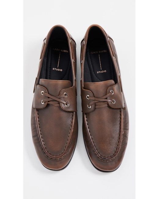 Black Suede Studio Brown Davy Flats