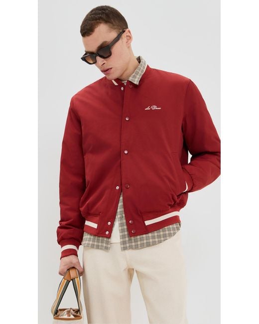 Les Deux Red Tech Varsity Jacket for men