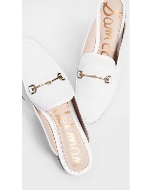 Sam Edelman White Linnie Flat Mules