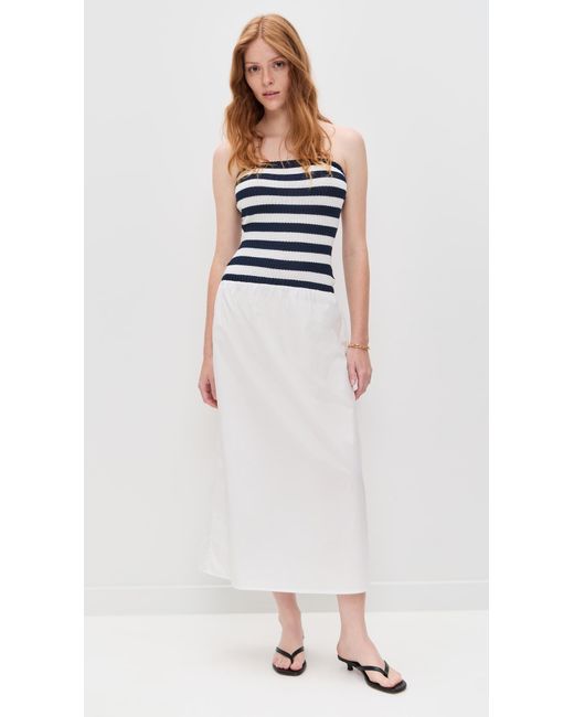 Onia Black Crochet Knit Poplin Maxi Dress