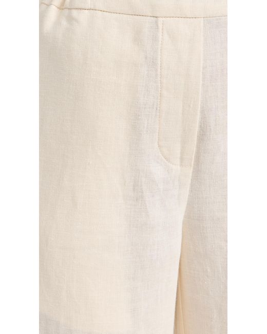 Sleeper Natural Sofia Linen Embroidered Pants