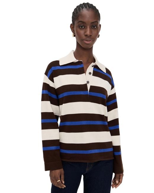 ALIGNE Blue Ester Knitted Rugby Sweater
