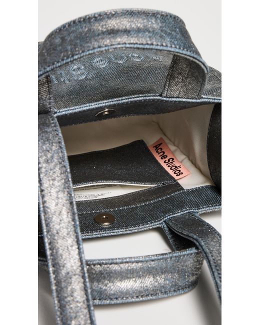 Acne Gray Logo Mini Shoulder Tote Bag