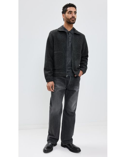 Rails Black Shael Zip Jacket for men