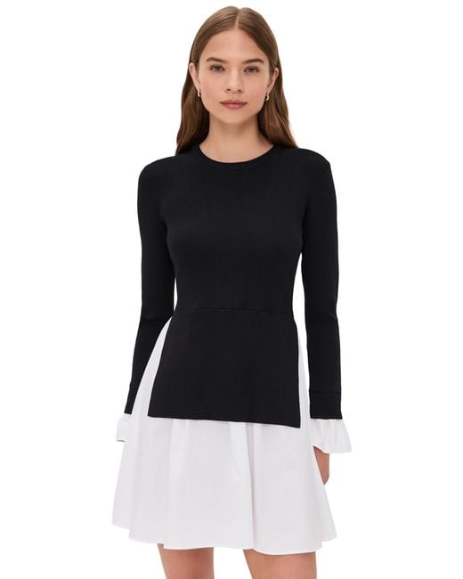 English Factory Black Knit Combo Dress
