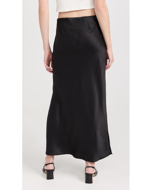 Madewell Black Satin Maxi Slip Skirt