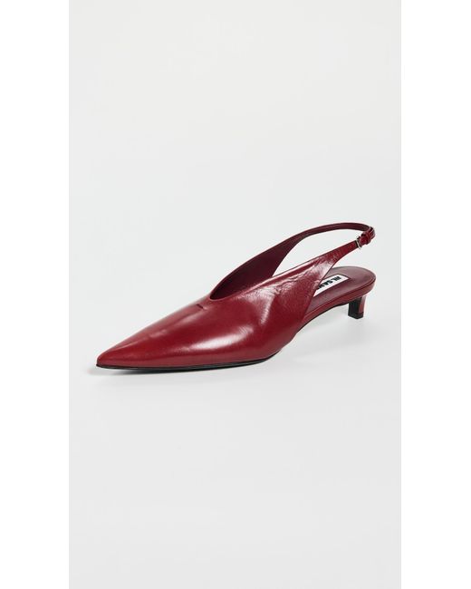 Jil Sander Red Slingback Heels