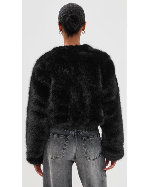 Blank NYC Black Cash Flow Faux Fur Jacket