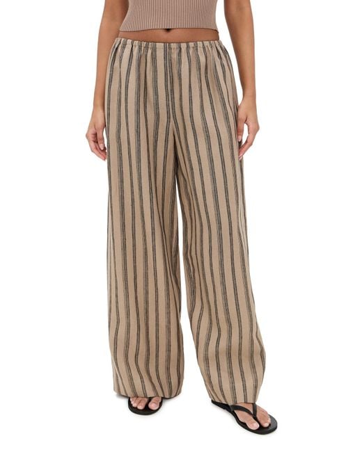 Staud Natural Bonfire Linen Pants