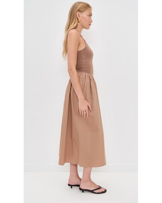 Le Bos Natural Alix Mixed Fabric Tank Dress