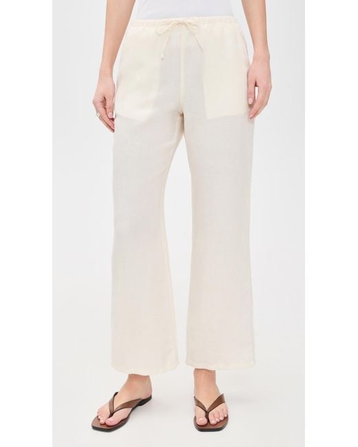 Marine Layer White Linen Drawstring Pants