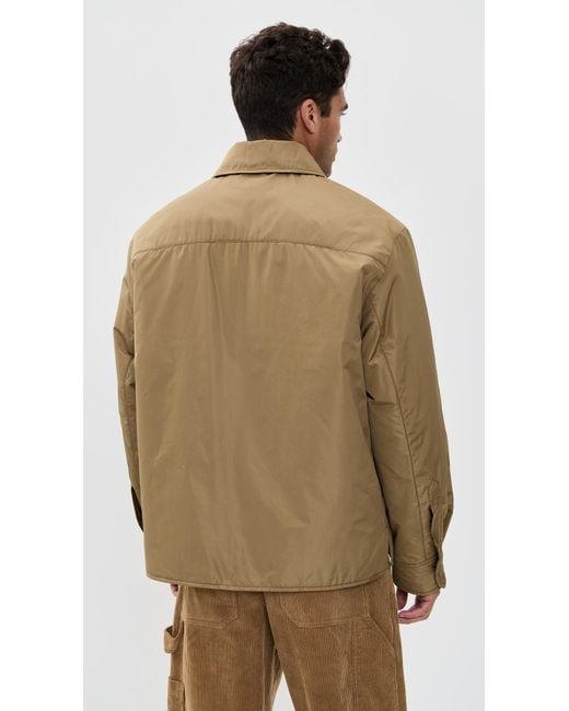 AMI Brown Technical Taffeta Overshirt for men