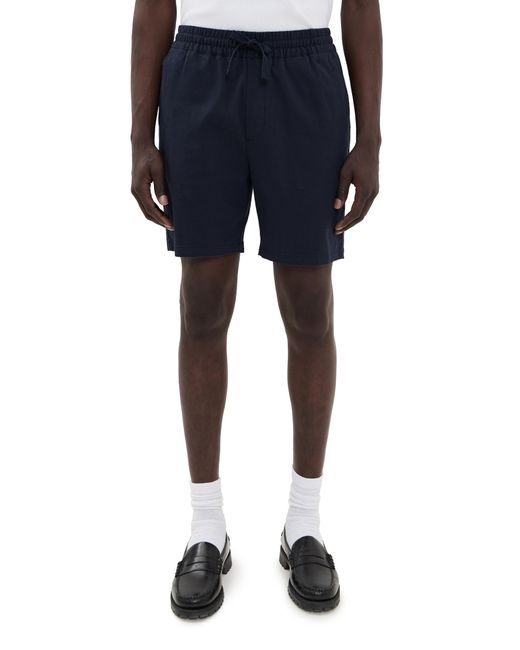 Les Deux Blue Otto Cotton Shorts 6.25 for men