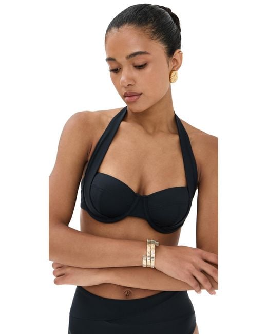 Staud Black Electra Bikini Top