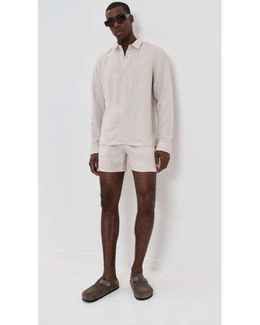 AUTO-REPLY White Linen Shorts 4.75 for men