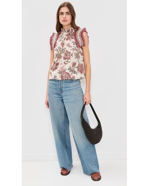 Sea Multicolor Flutter Sleeve Top