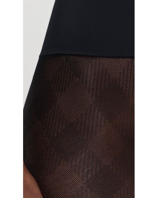 Commando Black Check Plaid Sheer Tights