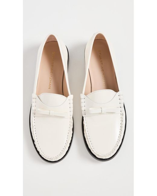 Stuart Weitzman Black Lottie Bow Loafers
