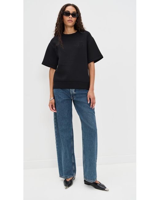 Anine Bing Black Framed Monogram Jadon Sweatshirt