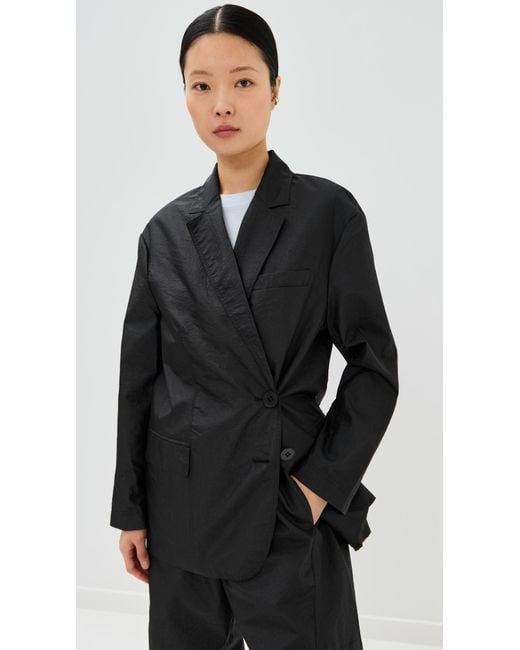 Tibi Black Crispy Nylon Liam Blazer