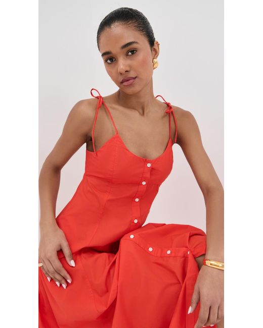 Rosie Assoulin Red High Garden Maxi Dress