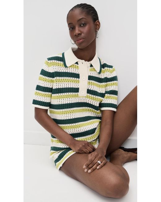 ALIGNE Green Dax Crochet Knitted Top