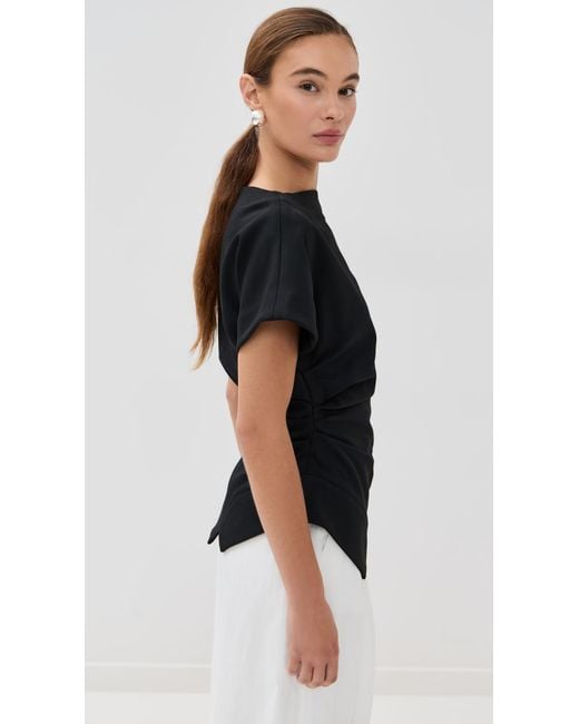 Rohe Black Draped Lapel Top