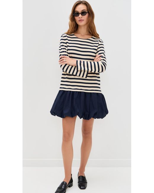 Sea Black Athena Solid Combo T-Shirt Bubble Dress