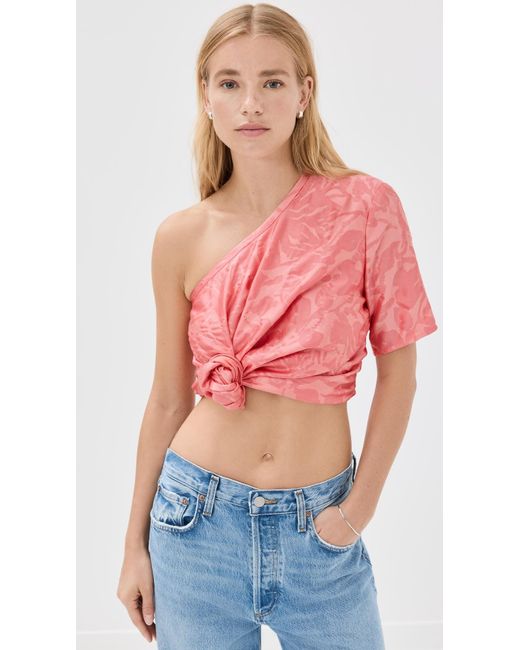 Rosie Assoulin Pink Roie Aouin One Ared Bandit Top