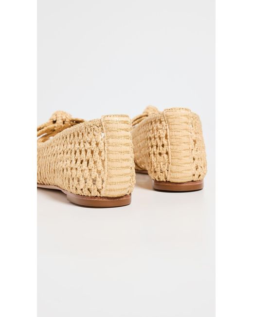 Alexandre Birman White Clarita Raffia Ballerina Flats