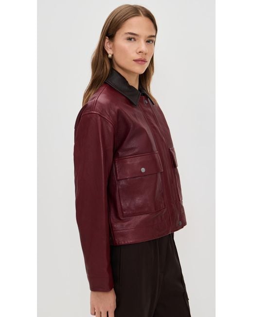 Rag & Bone Red Nonie Leather Jacket