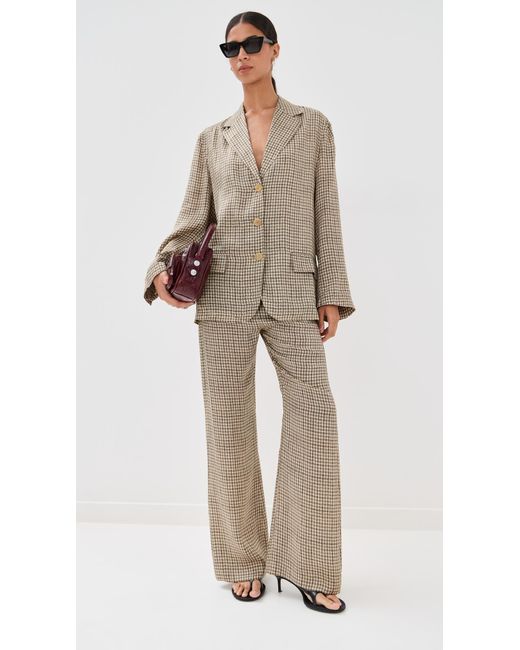 Acne Brown Check Fluid Blazer