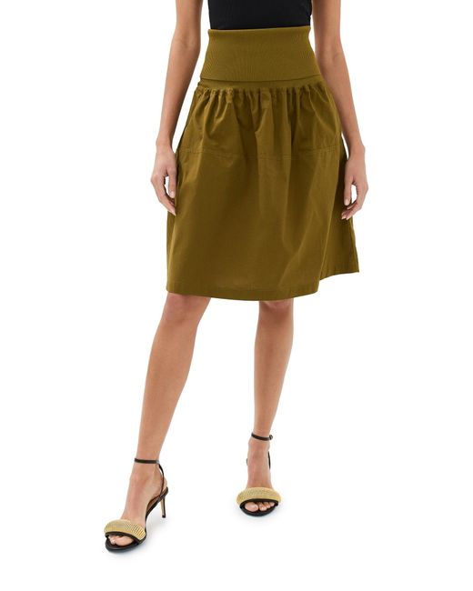 Proenza Schouler Green Skirt In Peached Poplin