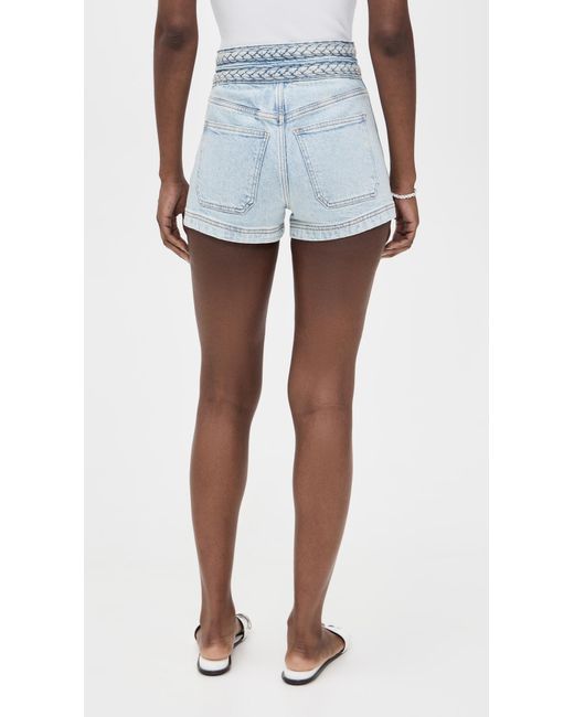 Veronica Beard White Elijah Patch Pocket Shorts With Braids