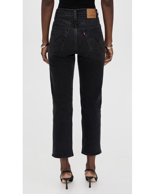Levi's Black Ribcage Straight Ankle Jeans