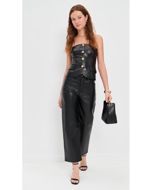 Alice + Olivia Black Madison Vegan Bustier Top