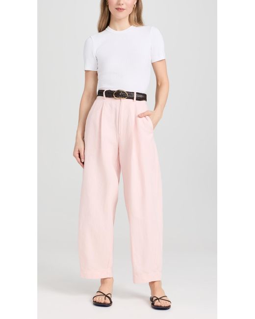 Apiece Apart Pink Bari Cropped Trousers