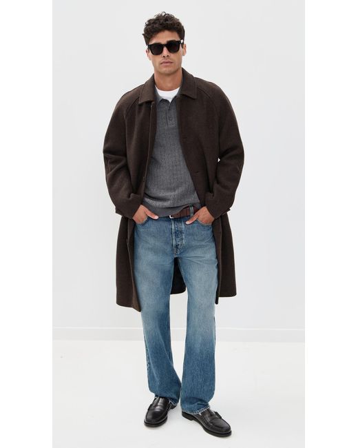Les Deux Black Michael Solid Wool Coat for men