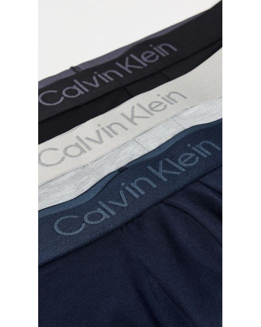 Calvin Klein Blue Ultra Soft Modal 3-Pack Trunks for men