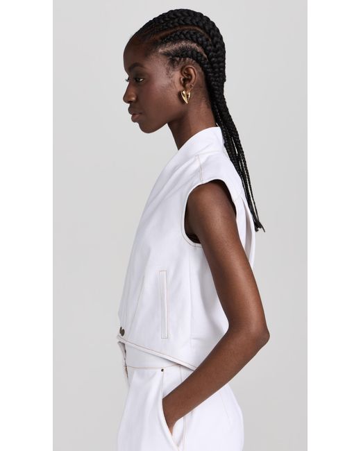 Bach Mai White Scupted Giet Vest