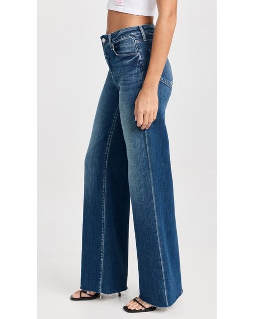 L'Agence Blue Scottie High Rise Wide Leg Jeans