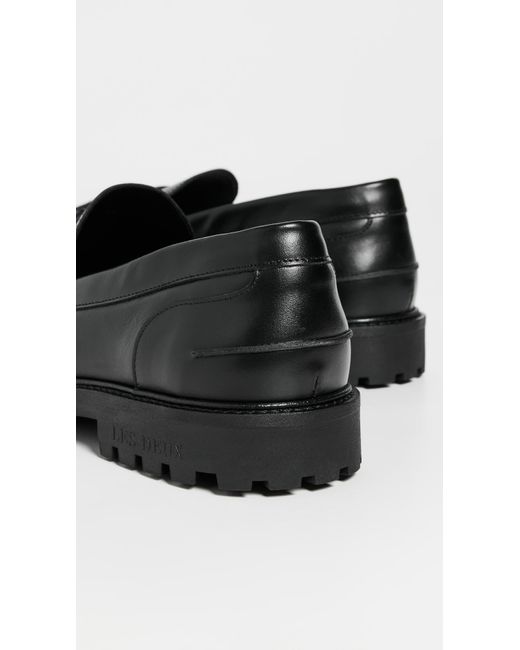 Les Deux Black Thatcher Leather Tassel Loafers for men