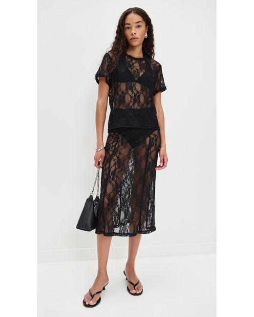 Le Bos Black Lace Tee