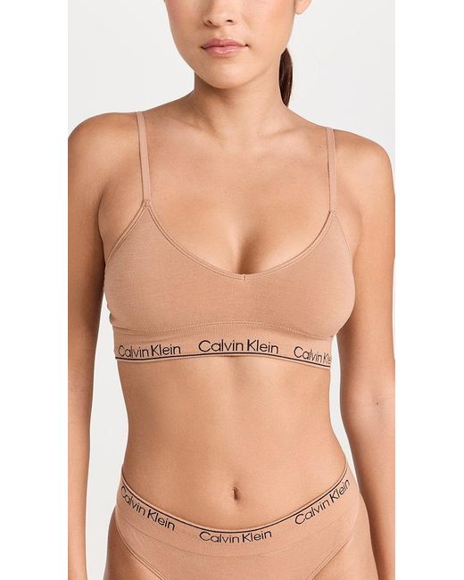 Calvin Klein Modern Cotton Naturals Lightly Lined Triangle Bra in Black