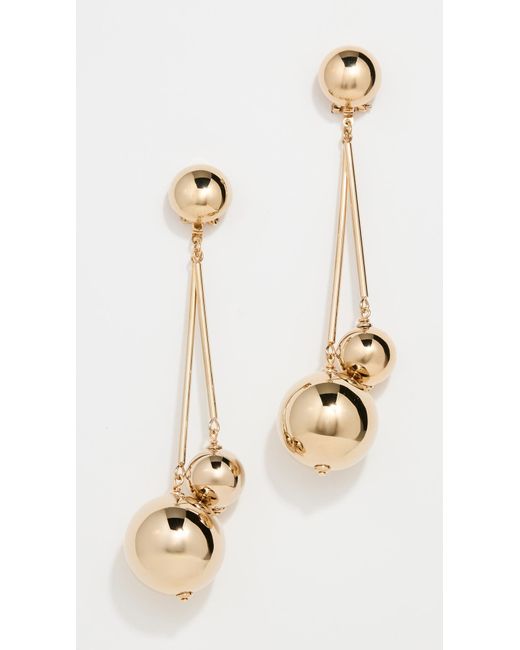 Carolina Herrera White Double Ball Earrings