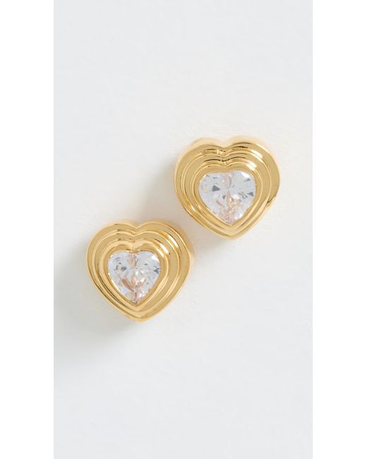 Gwen Beloti White Heartbeat Xl Stud Earrings