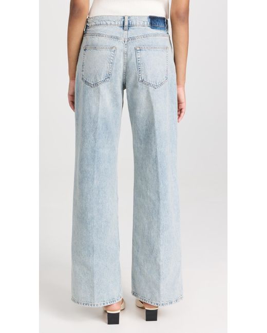 Reformation Blue Cary Low Rise Slouchy Wide Leg Jeans