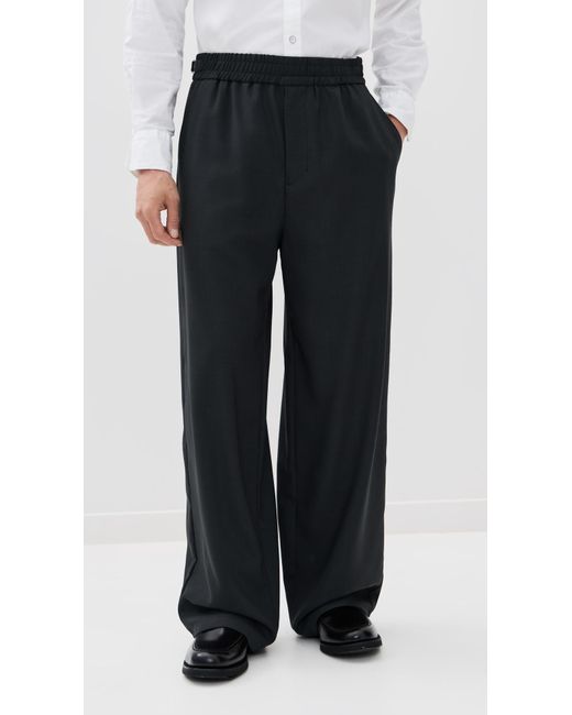 AMI Black Light Wool Twill Pant Elastique for men