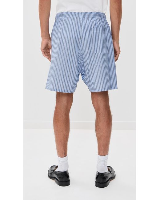 Marni Blue Striped Pull On Shorts 7.75 for men